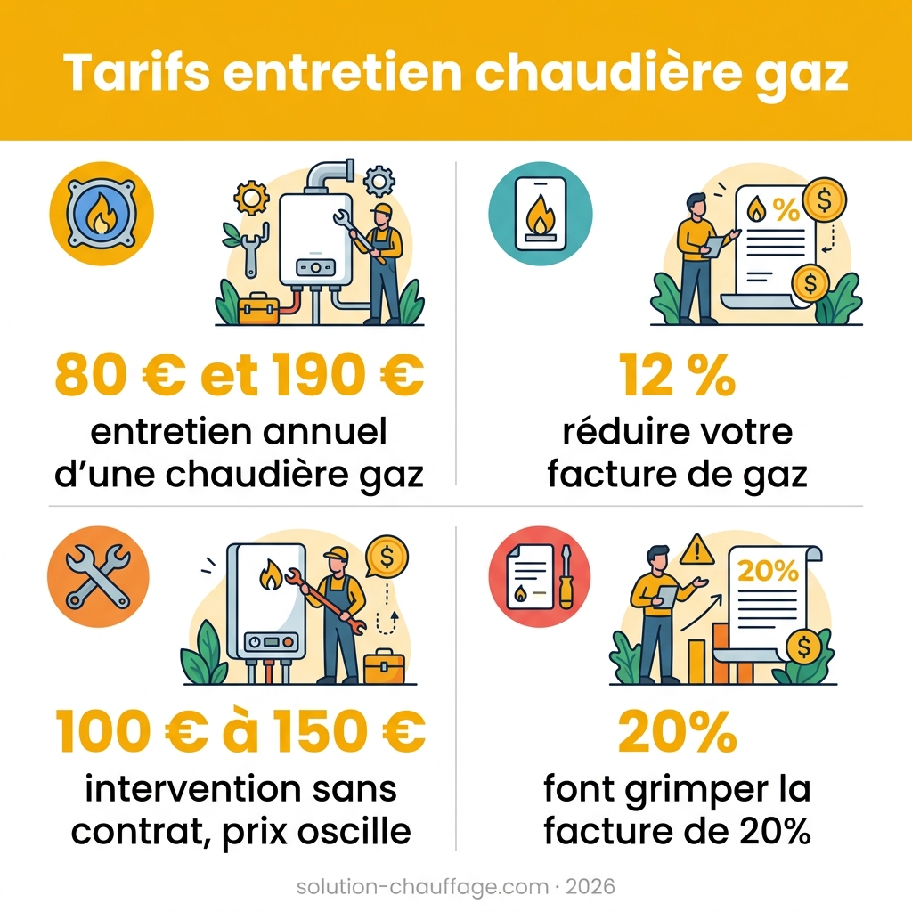 Infographie — tarifs entretien chaudière gaz