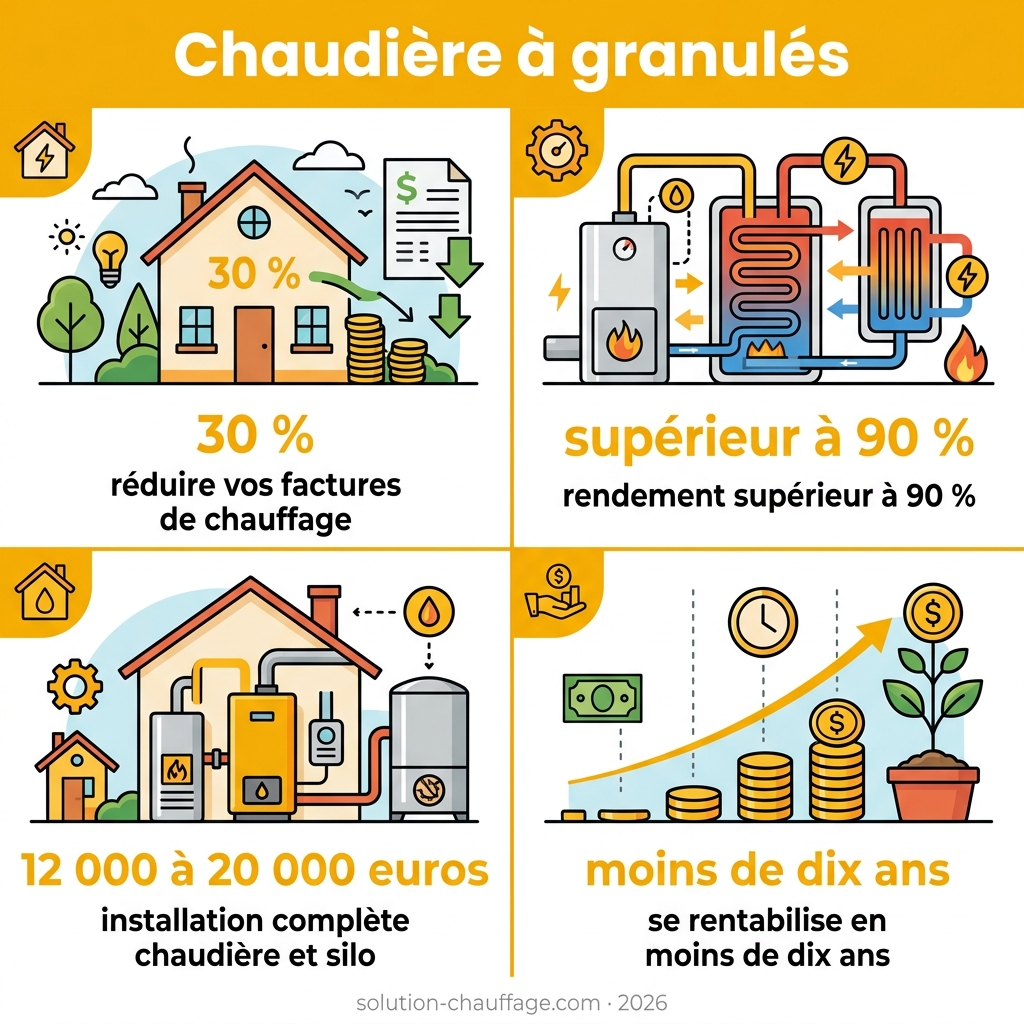Infographie — chaudière à granulés