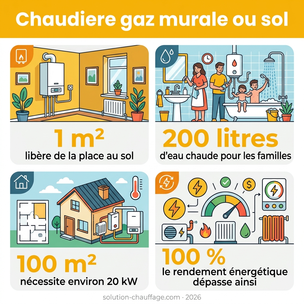 Infographie — chaudiere gaz murale ou sol