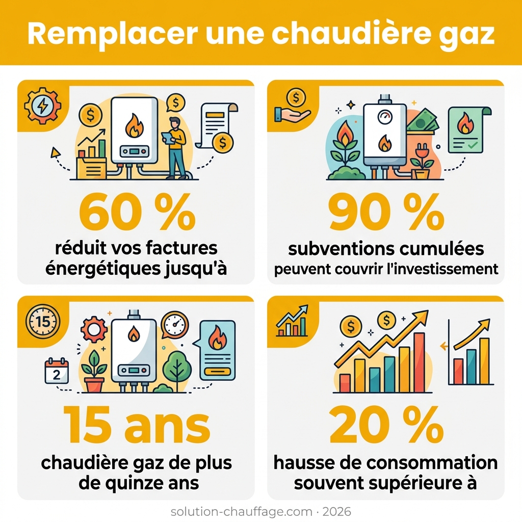 Infographie — remplacer une chaudière gaz